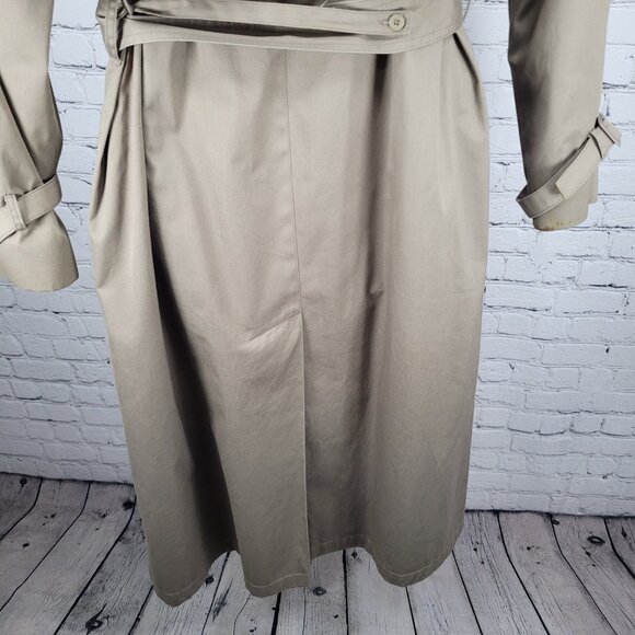 Saxton Hall Brown Thermo Lite Lined Belted Double Breasted Trench Coat Size 10 - Picture 10 of 16